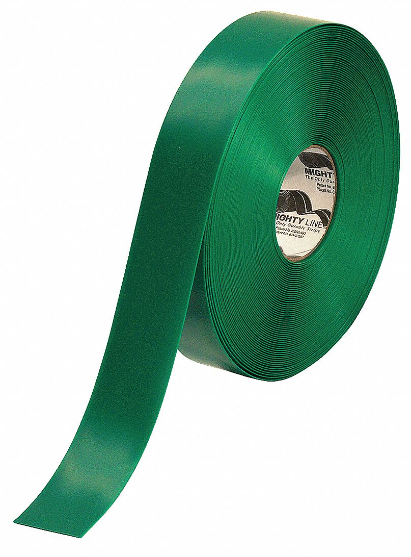 MIGHTY LINE Industrial Floor Tape, Solid, Continuous Roll, 2 in Width