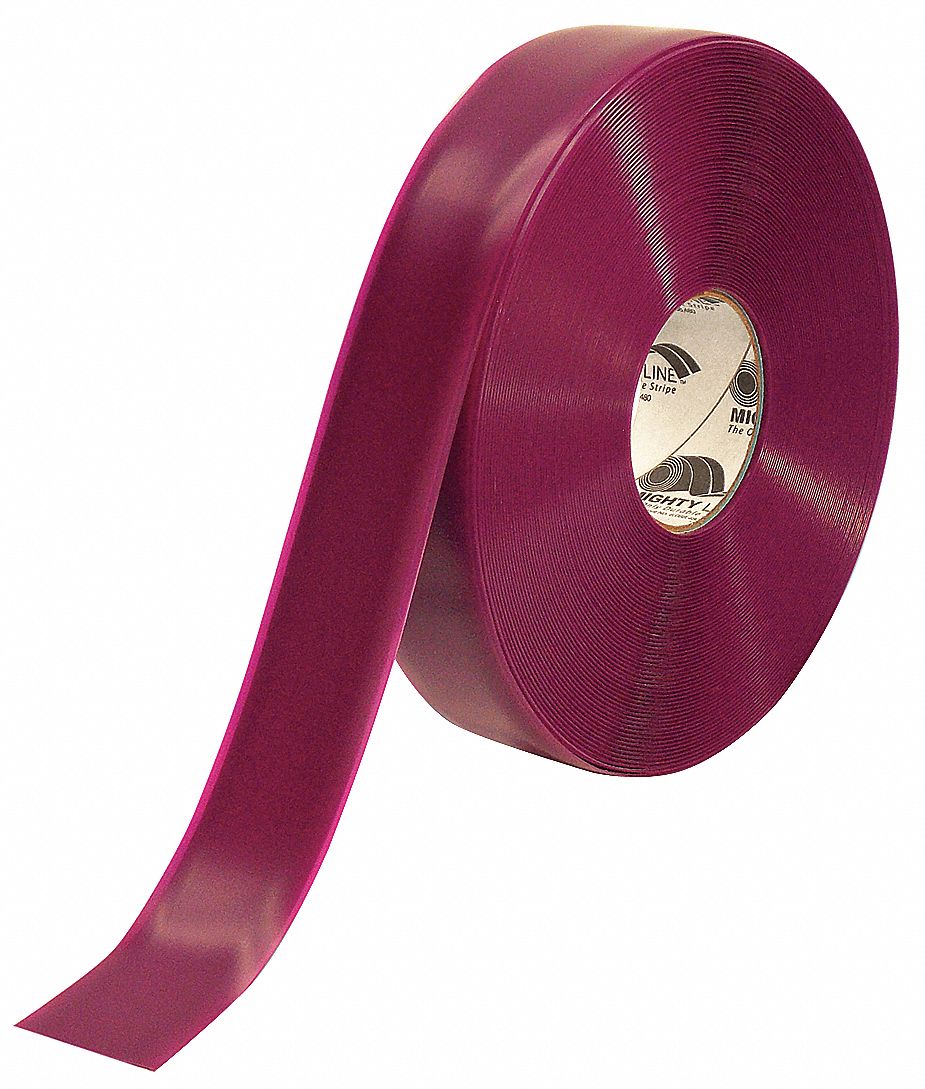 Floor Marking Tape: Extra-Durable, Solid, Purple, 2 in x 100 ft, 50 mil Tape Thick, Mighty Line®