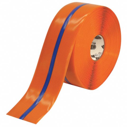 Mighty Line 4ROBCTR Floor Tape, Blue/Orange, 4 inx100 ft, Roll