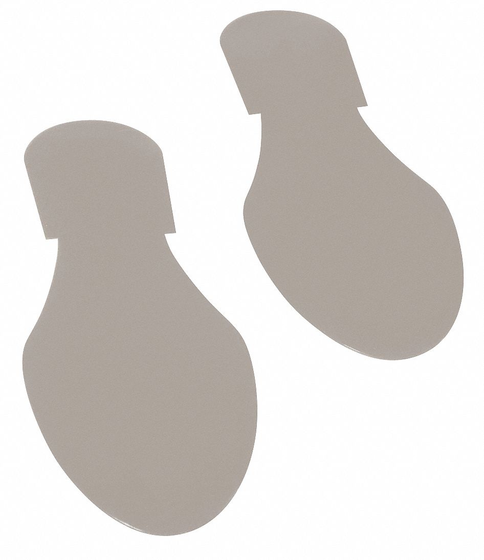 FLOOR MARKING TAPE, FOOTPRINT, SOLID, GREY, NO LEGEND, 3½ IN X 9½ IN, 50 MIL THICKNESS, 50 PK