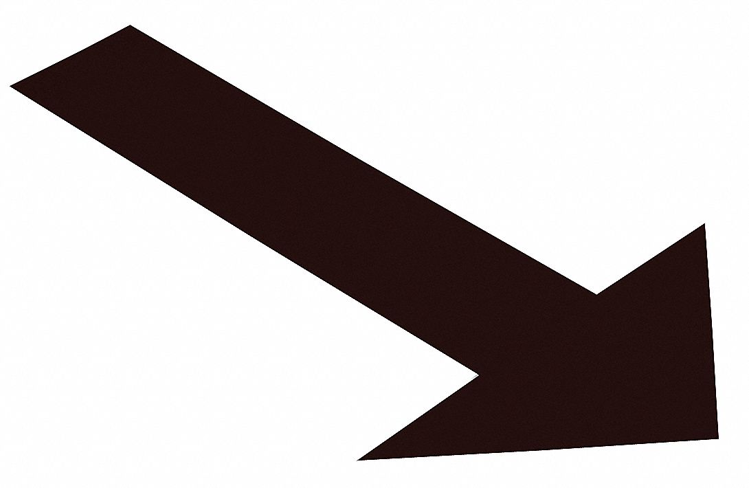 Floor Marking Tape: Arrow, Solid, Black, No Legend, 6 in x 10 in, 50 mil Tape Thick, Mighty Line®