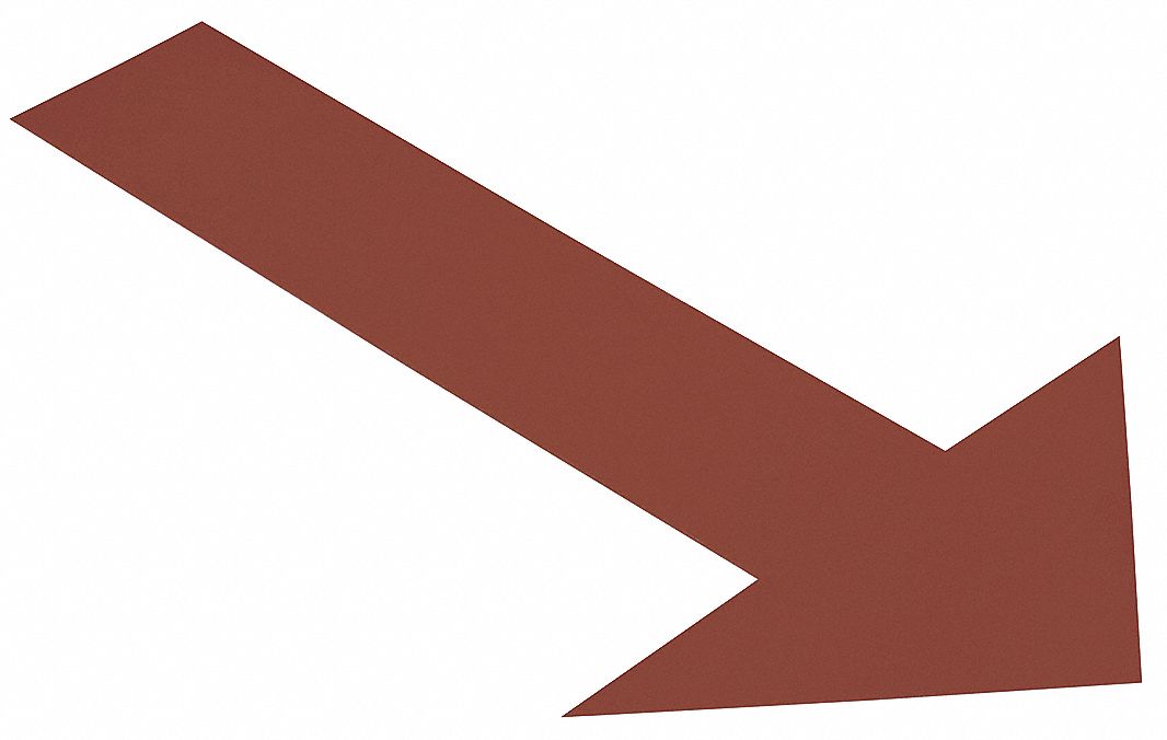 Floor Marking Tape: Arrow, Solid, Brown, No Legend, 6 in x 10 in, 50 mil Tape Thick, Mighty Line®