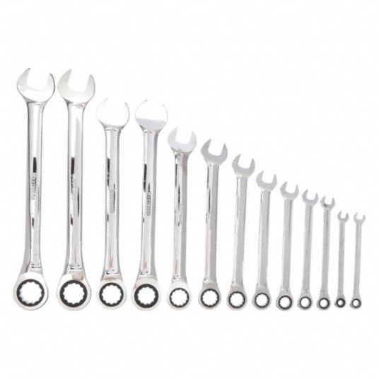 WESTWARD, Alloy Steel, Mirror, Combination Wrench Set - 20PH05|20PH05 ...