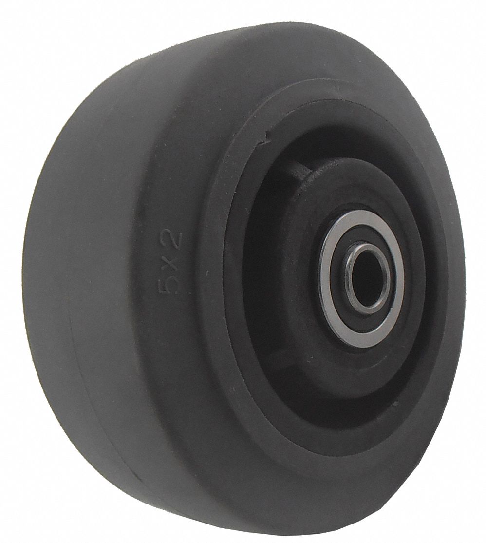 GRAINGER APPROVED Conductive Rubber Tread on Plastic Core Wheel, 5 in ...