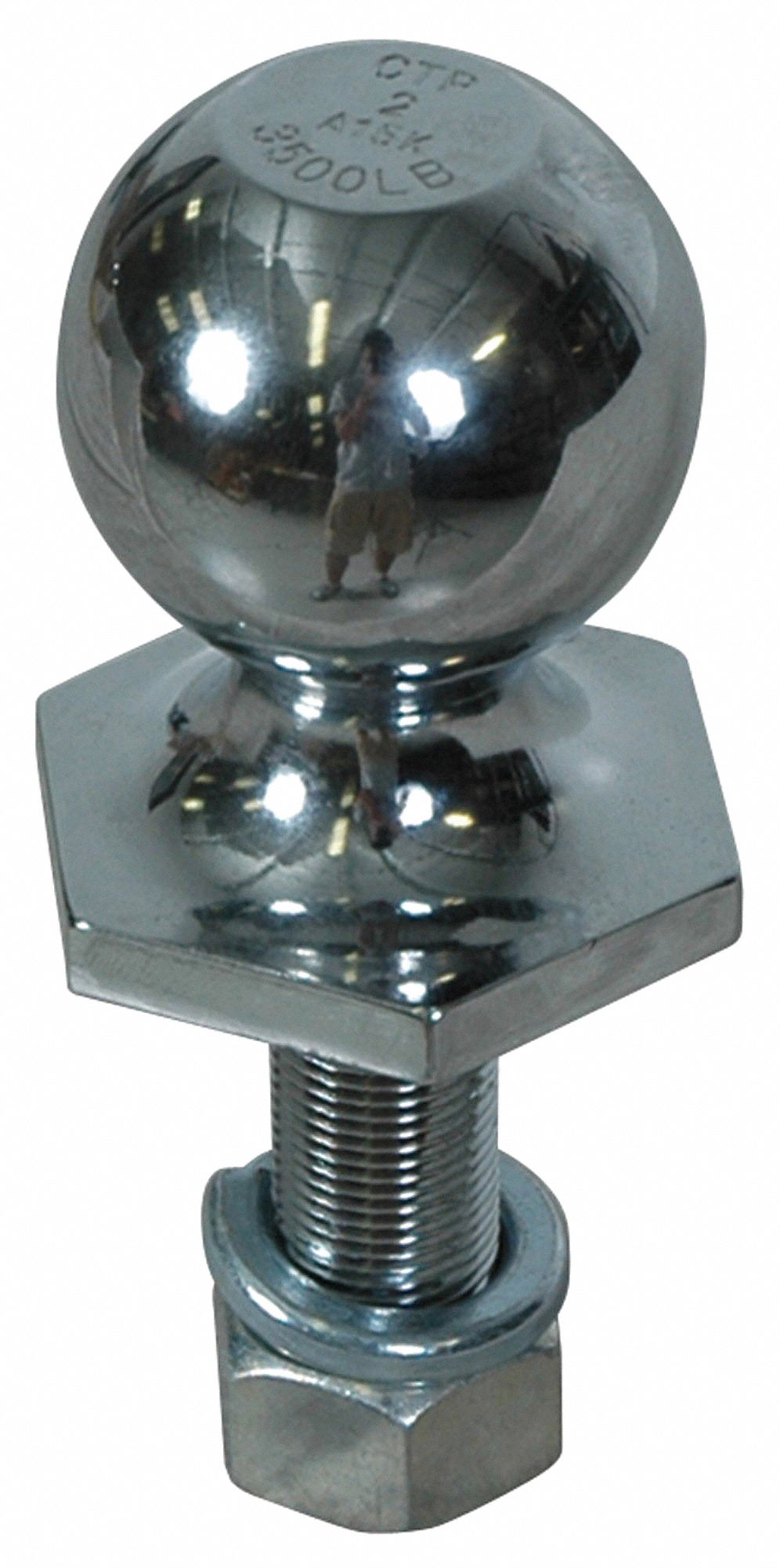 REESE Trailer Ball, 3500 lb., Chrome 20PM627008500 Grainger