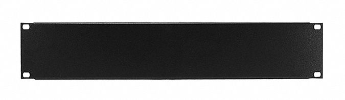 BLANK 2U PANEL, BLACK, 3½ IN OVERALL H, 19 IN OVERALL W, 1 IN OVERALL D, RACKS, 7262