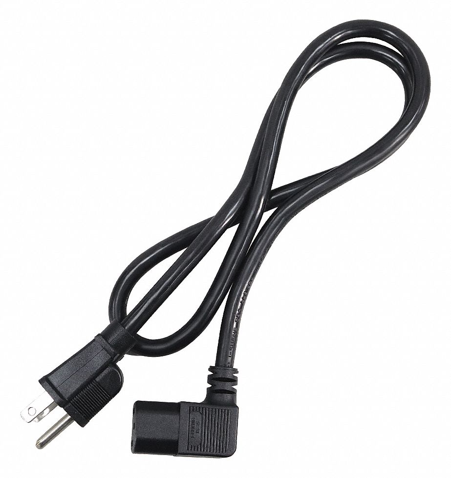 GRAINGER APPROVED PC Power Cord, 18 AWG, Number of Conductors 3, PVC