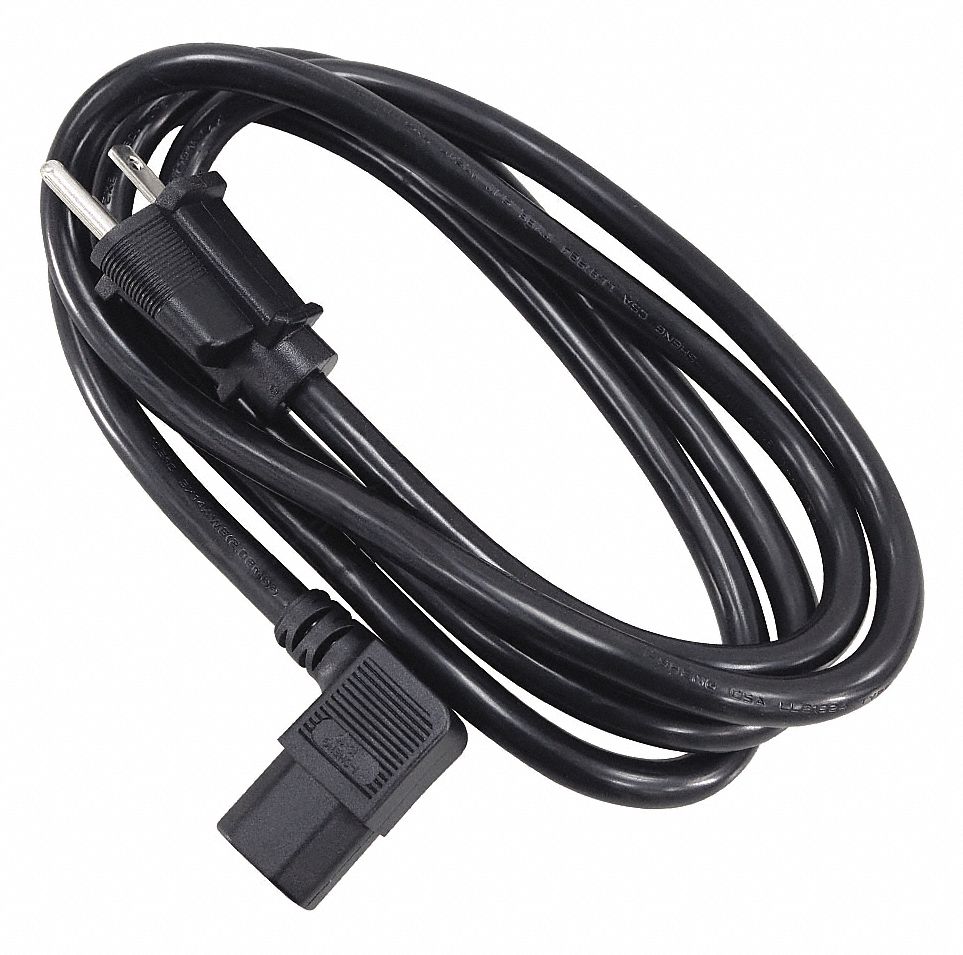 GRAINGER APPROVED PC Power Cord, 16 AWG, Number of Conductors 3, PVC