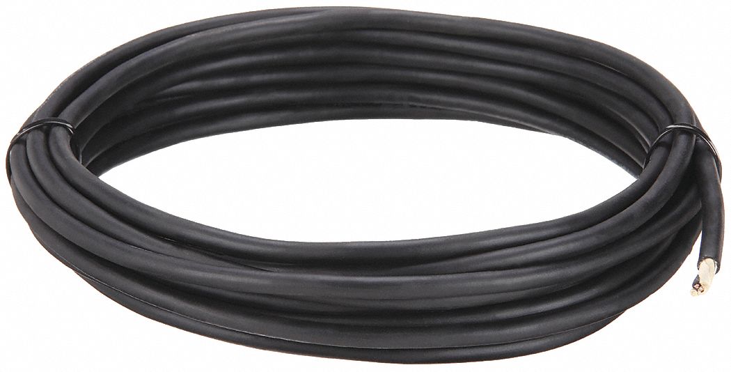 Portable Cord: SJOOW, 300 V, 2 Conductors, 18 AWG, Black Jacket, 25 ft Overall Lg
