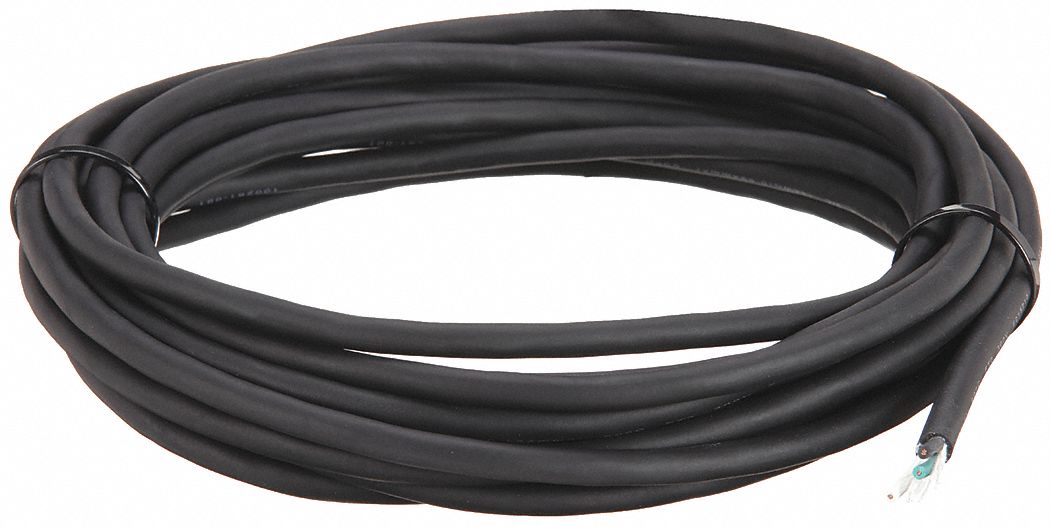 PORTABLE CORD, 3 CONDUCTORS, 16 AWG WIRE SIZE, RUBBER, BLACK, 25 FT L, 300 VOLT