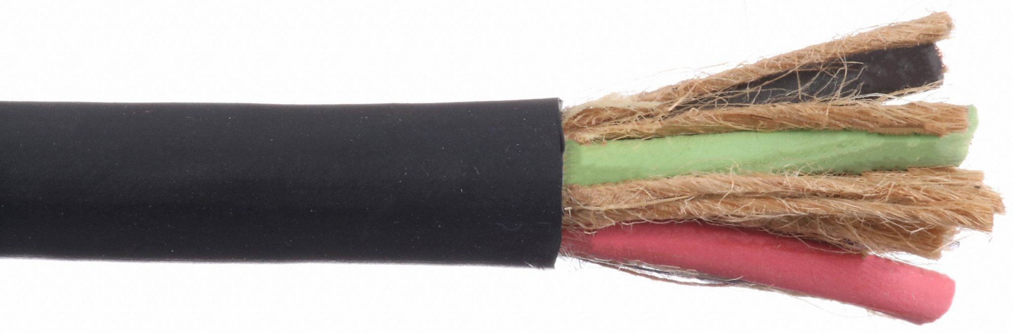 Portable Cord: SJOOW, 300 V, 4 Conductors, 18 AWG, Black Jacket, 10 ft Overall Lg