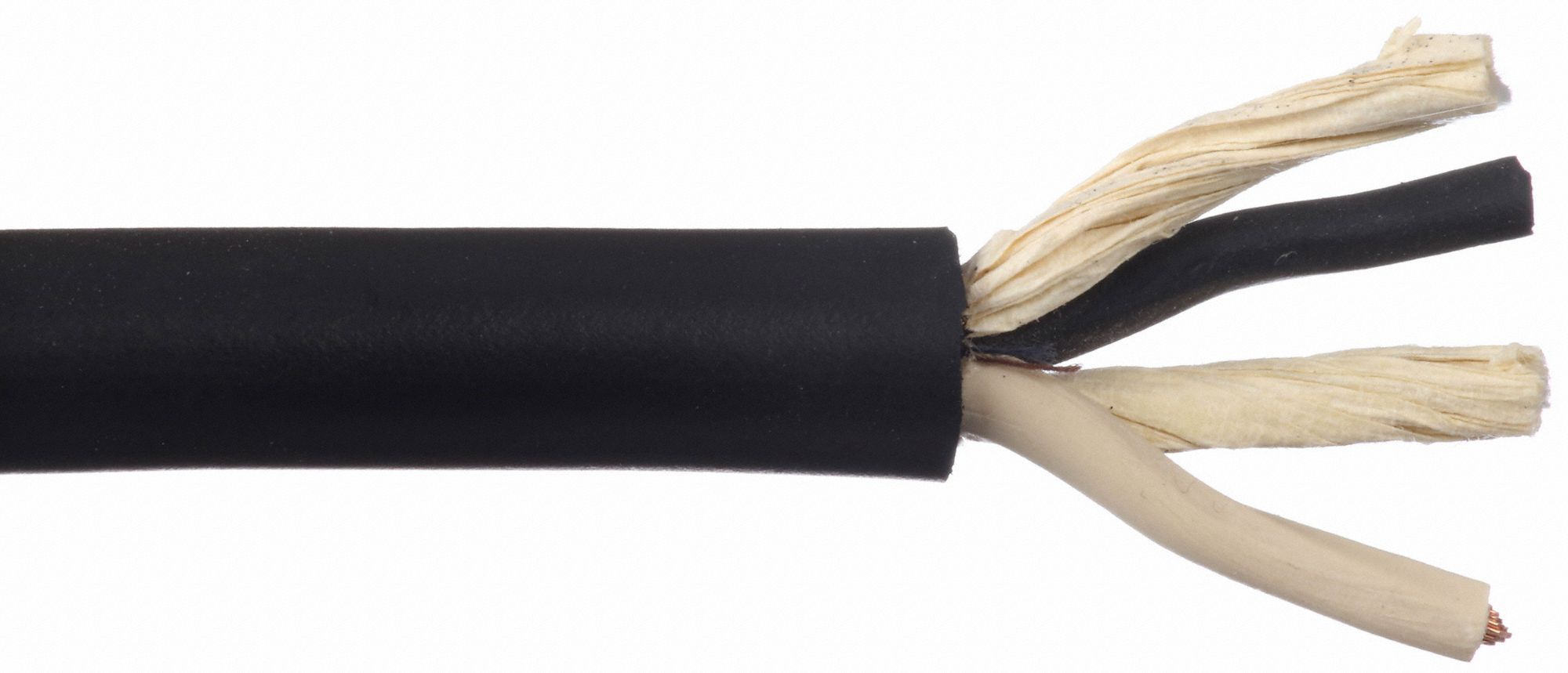Portable Cord: SOOW, 600 V, 2 Conductors, 16 AWG, Black Jacket, 10 ft Overall Lg