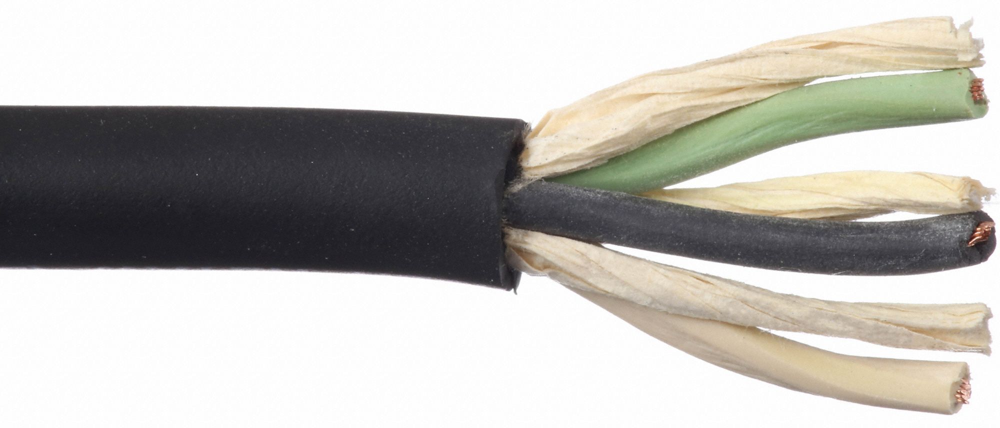 Portable Cord: SOOW, 600 V, 3 Conductors, 18 AWG, Black Jacket, 10 ft Overall Lg