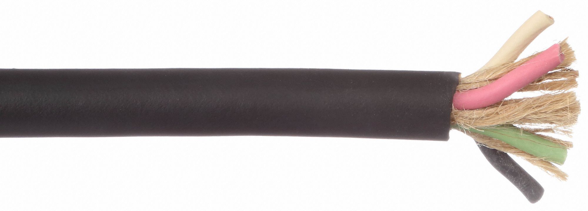 Portable Cord: SOOW, 600 V, 4 Conductors, 18 AWG, Black Jacket, 10 ft Overall Lg