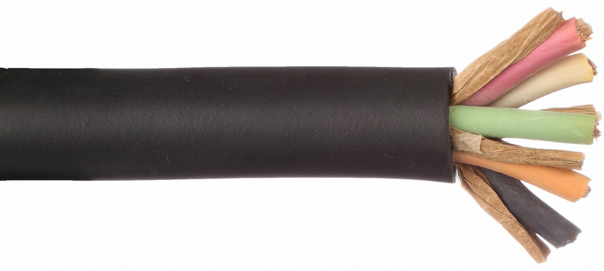 Portable Cord: SOOW, 600 V, 5 Conductors, 12 AWG, Black Jacket, 10 ft Overall Lg