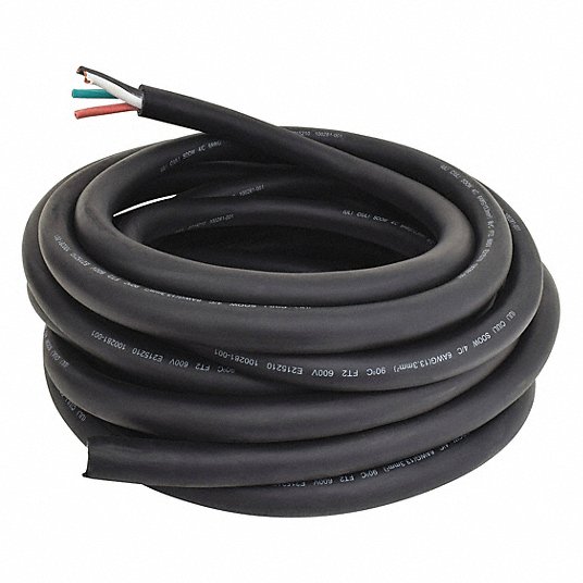 NEW 50' 6/4 SOOW SO SOO  BLACK RUBBER CORD EXTENSION WIRE/CABLE 