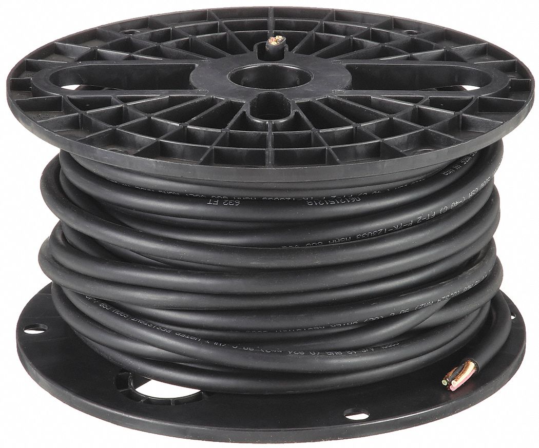 Portable Cord: SOOW, 600 V, 4 Conductors, 18 AWG, Black Jacket, 100 ft Overall Lg