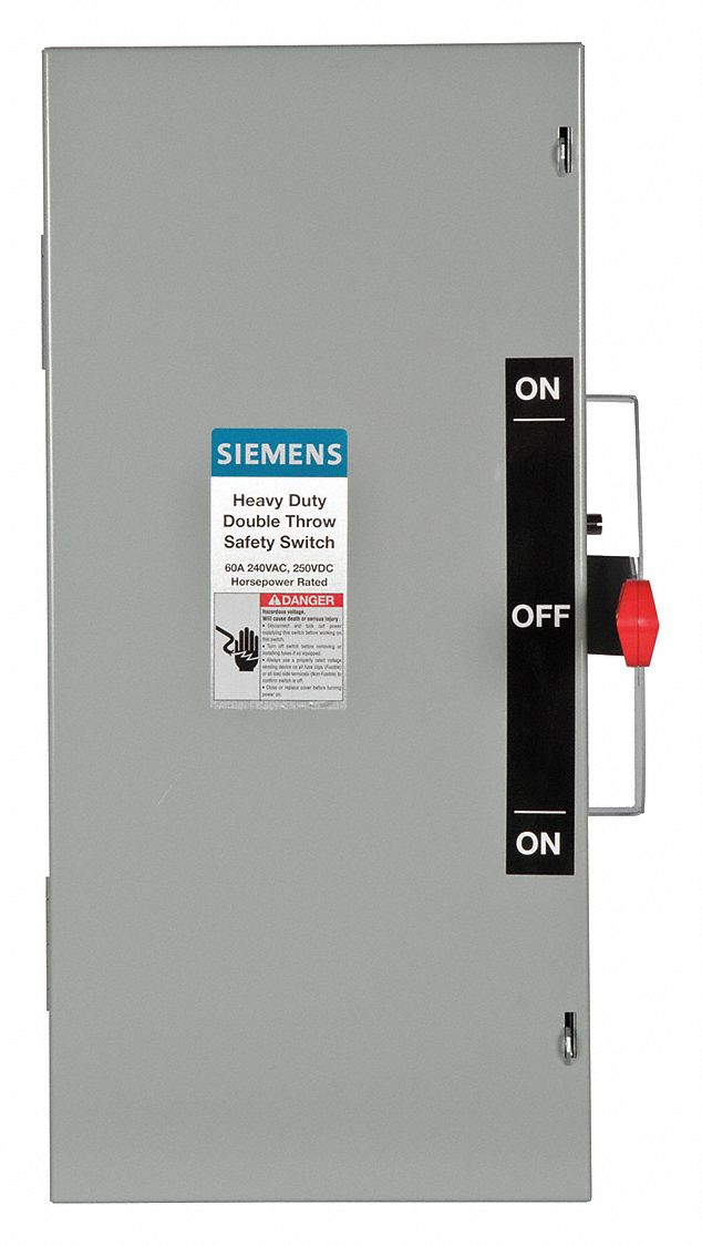 Safety Switch: Non-Fusible, 60 A, Single Phase, 240V AC, Galvanized Steel, Indoor