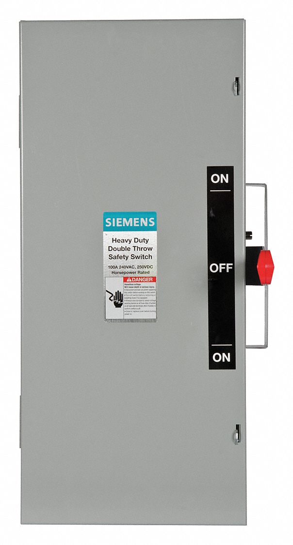 Safety Switch: Non-Fusible, 100 A, Single Phase, 240V AC, Galvanized Steel, Indoor