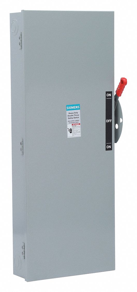 Safety Switch: Fusible, 30 A, Three Phase, 240V AC, Galvanized Steel, Indoor/Outdoor