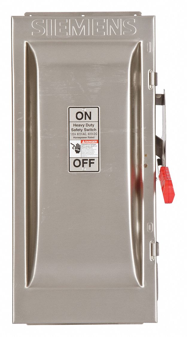 Safety Switch: Non-Fusible, 100 A, Three Phase, 600V AC, 304 Stainless Steel, Indoor/Outdoor