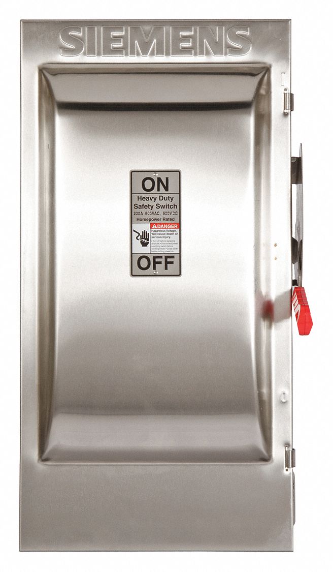 Safety Switch: Non-Fusible, 200 A, Three Phase, 600V AC, 304 Stainless Steel, Indoor/Outdoor