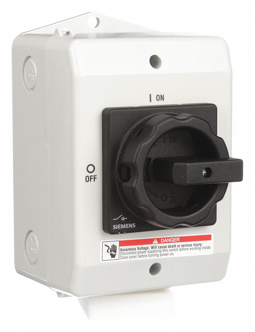 Safety Switch: Non-Fusible, 30 A, Three Phase, Non-Metallic