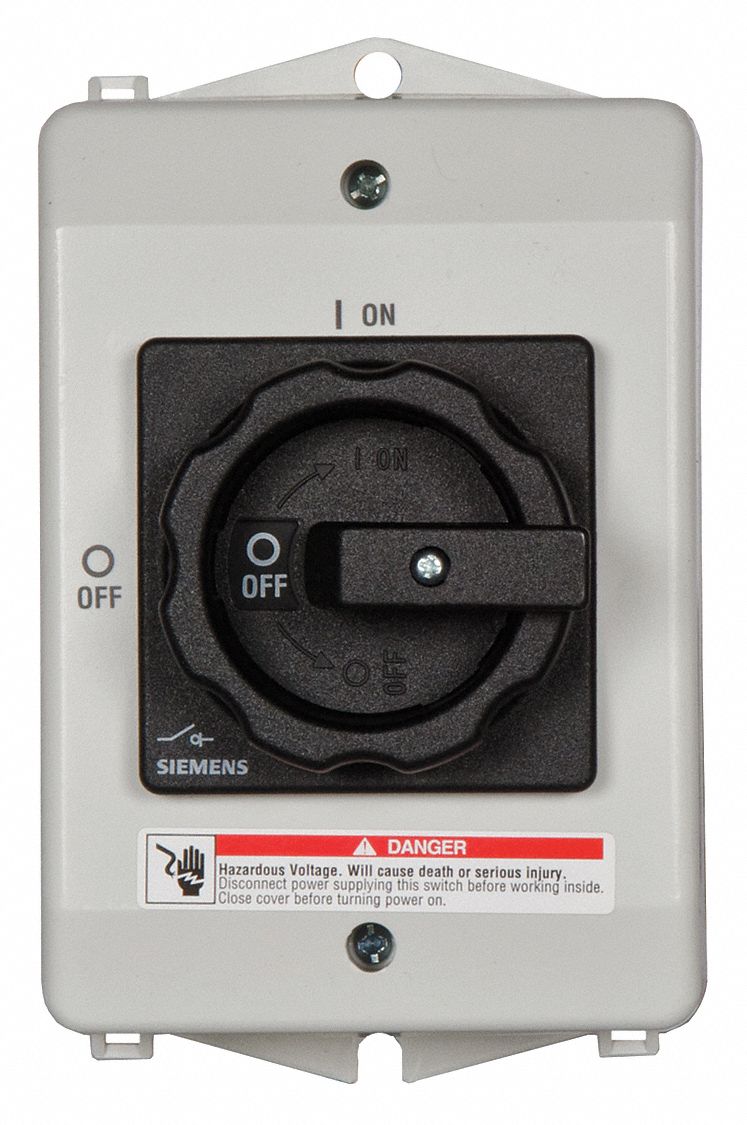 Safety Switch: Non-Fusible, 30 A, Three Phase, Non-Metallic
