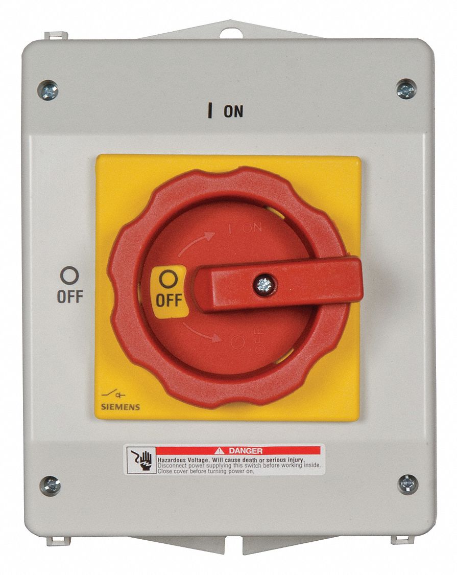 SIEMENS, 63 A Amps AC, 50 HP 600V AC, Safety Switch 20RC58