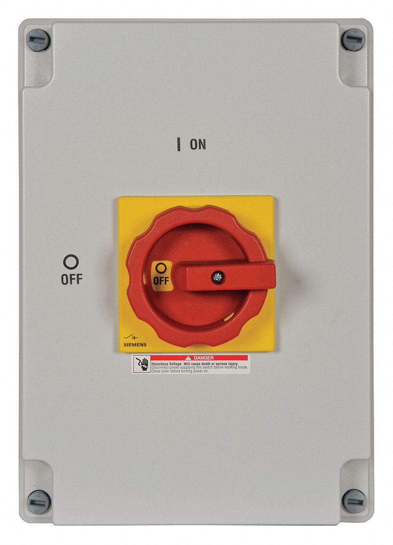 Safety Switch: Non-Fusible, 100 A, Three Phase, Non-Metallic, Neutral Assembly
