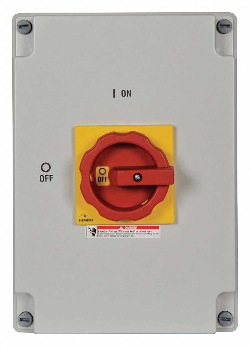 Safety Switch: Non-Fusible, 125 A, Three Phase, Non-Metallic, Neutral Assembly