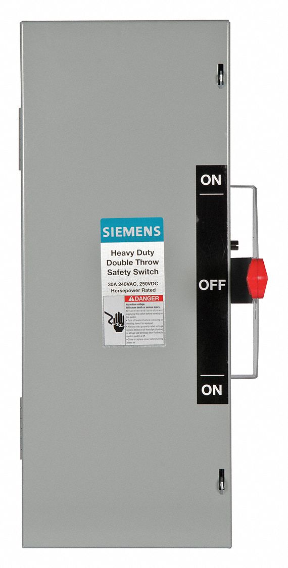 Safety Switch: Non-Fusible, 30 A, Single Phase, 240V AC, Galvanized Steel, Indoor