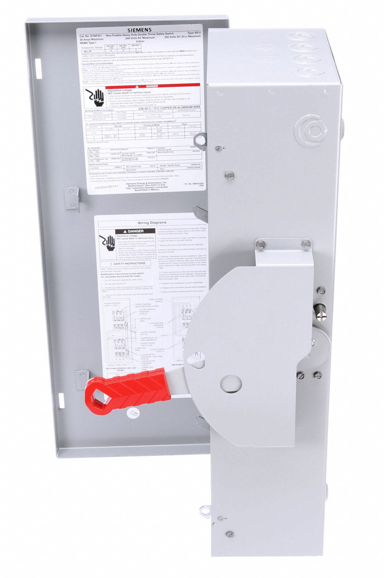 SIEMENS Safety Switch 30 A Amps AC, 10 HP 240V AC, 1, 3 Poles, 3 Wires 20RC66DTNF321
