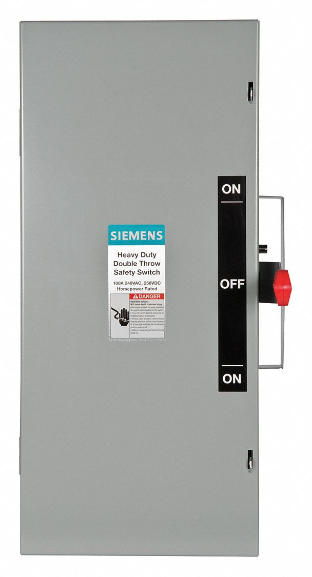 Safety Switch: Non-Fusible, 100 A, Three Phase, 240V AC, Galvanized Steel, Indoor