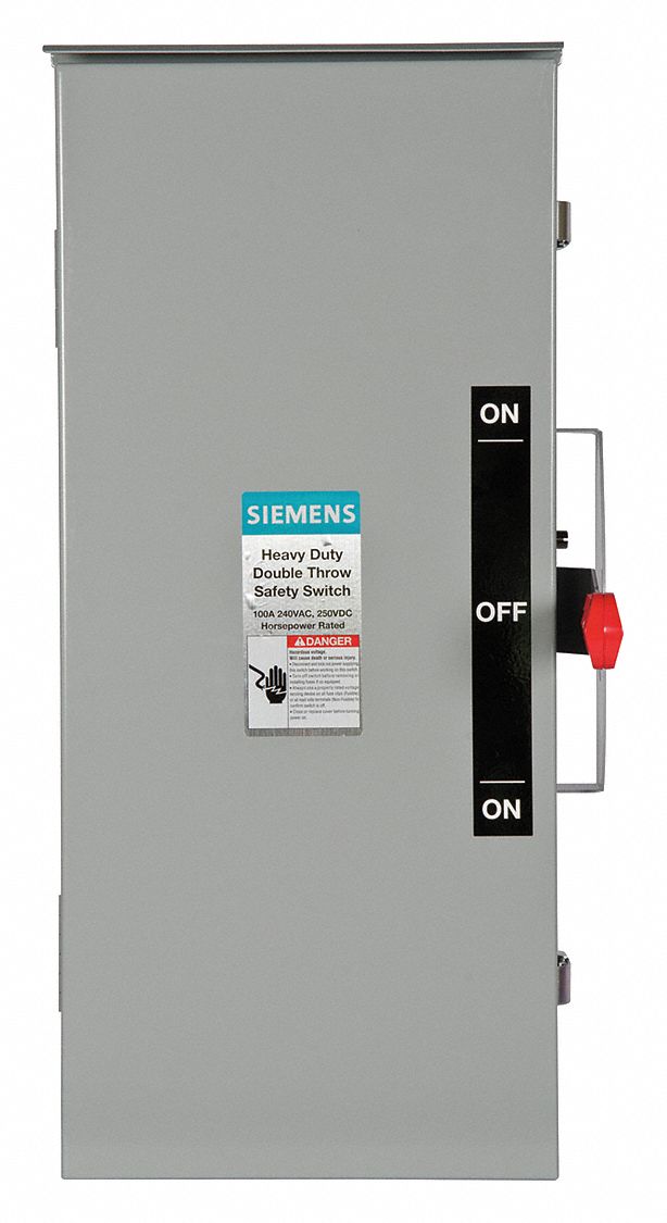 Safety Switch: Non-Fusible, 100 A, Three Phase, 240V AC, Galvanized Steel, Indoor/Outdoor