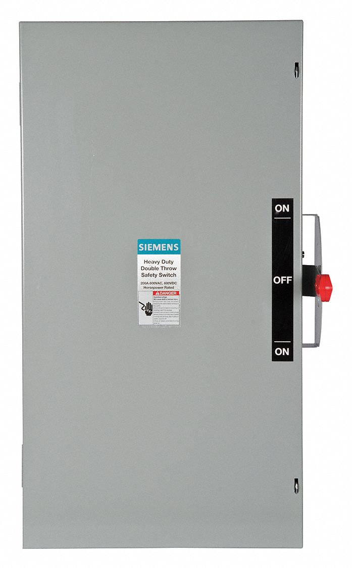 SIEMENS Safety Switch 200 A Amps AC, 150 HP 600V AC, 1, 3 Poles, 3