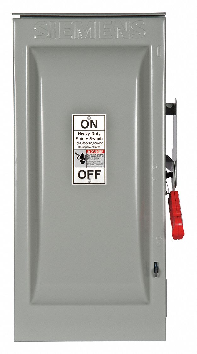 Safety Switch: Non-Fusible, 100 A, Single Phase, 600V AC, Galvanized Steel, Indoor/Outdoor