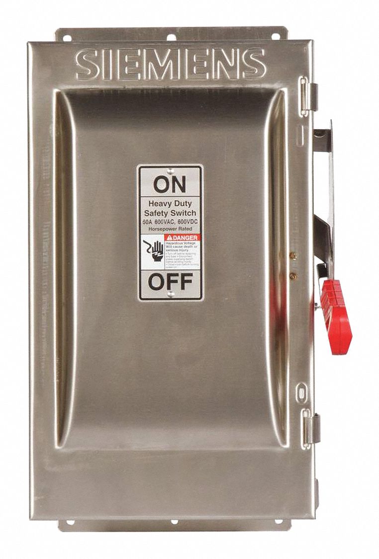 Safety Switch: Non-Fusible, 60 A, Single Phase, 600V AC, 304 Stainless Steel, Indoor/Outdoor