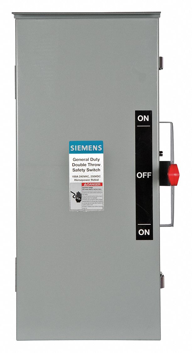 Safety Switch: Non-Fusible, 100 A, Single Phase, 240V AC, Galvanized Steel, Indoor/Outdoor