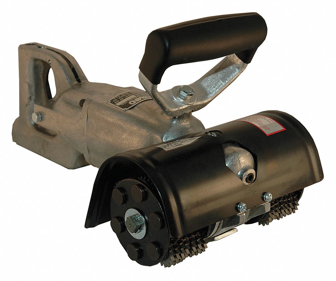 Air Powered Scarifier: D-Handle, 8 in Cleaning Area, Includes Dust Shroud, 2 1/2 hp