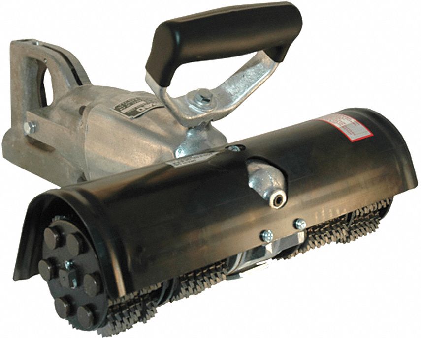 Air Powered Scarifier: D-Handle, 12 in Cleaning Area, 3/4 hp, 23 lb Tool Wt