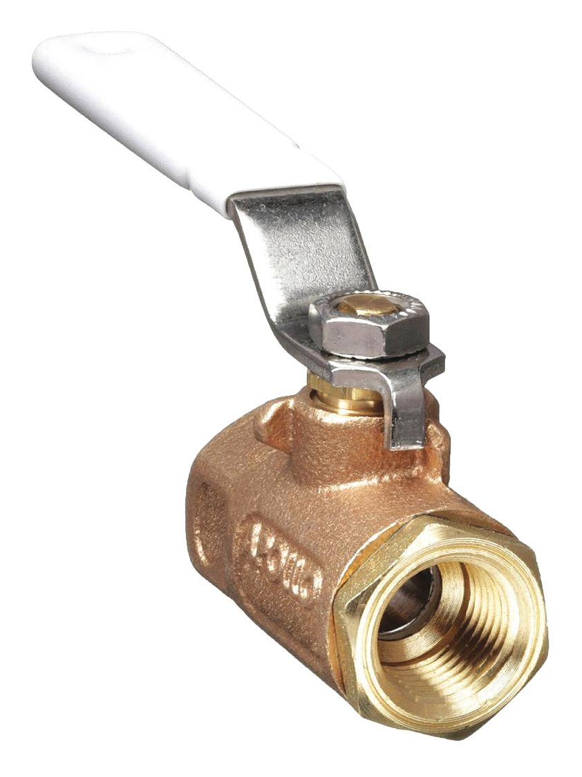 MANUAL TWO-WAY BALL VALVE: ½ IN, BRASS, STRAIGHT, FNPT X FNPT, 600 PSI MAX. PRESSURE (CWP)