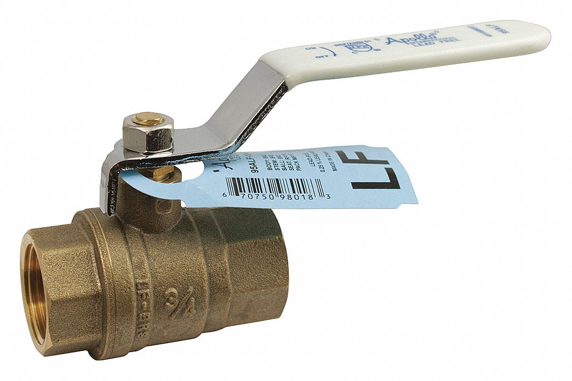 MANUAL TWO-WAY BALL VALVE: ¾ IN, BRASS, STRAIGHT, FNPT X FNPT, 600 PSI MAX. PRESSURE (CWP)