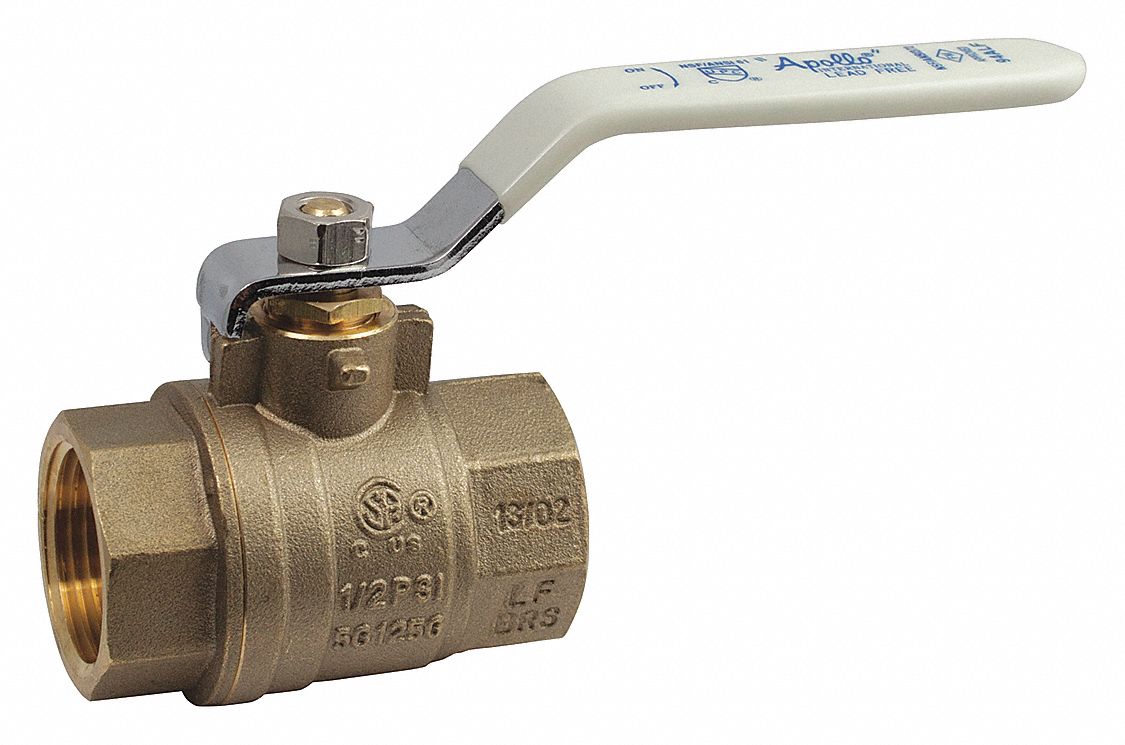 MANUAL TWO-WAY BALL VALVE: 1 IN, BRASS, STRAIGHT, FNPT X FNPT, 600 PSI MAX. PRESSURE (CWP)