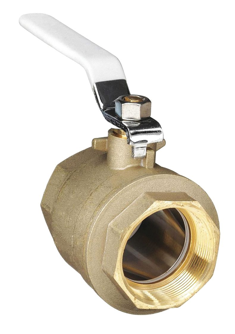 MANUAL TWO-WAY BALL VALVE: 2 IN, BRASS, STRAIGHT, FNPT X FNPT, 600 PSI MAX. PRESSURE (CWP)