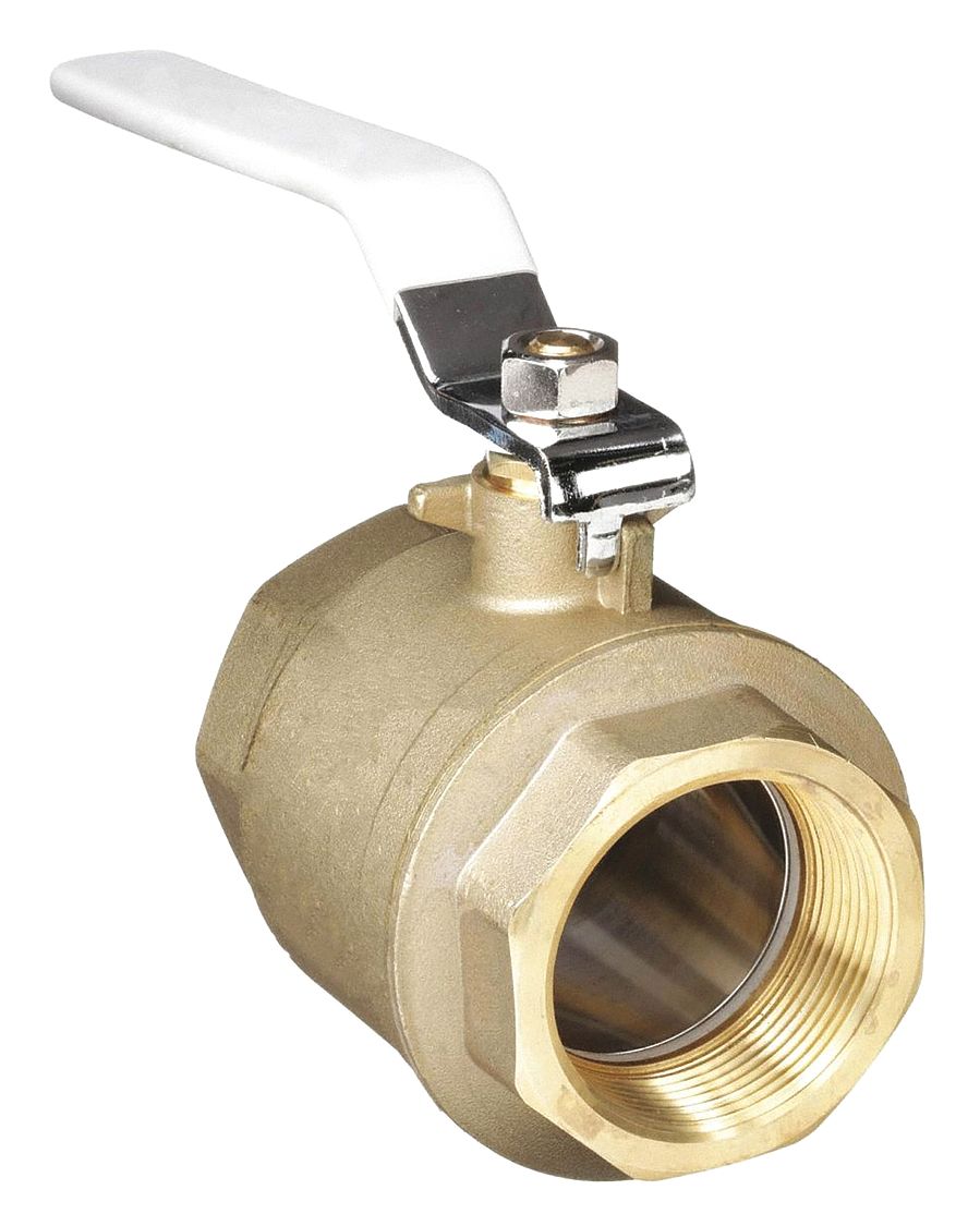 MANUAL TWO-WAY BALL VALVE: 2½ IN, BRASS, STRAIGHT, FNPT X FNPT, FULL PORT BALL PORT