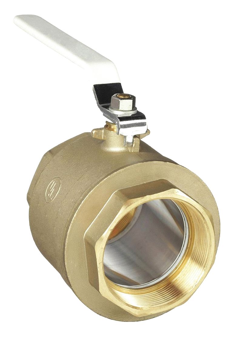 MANUAL TWO-WAY BALL VALVE: 4 IN, BRASS, STRAIGHT, FNPT X FNPT, 400 PSI MAX. PRESSURE (CWP)