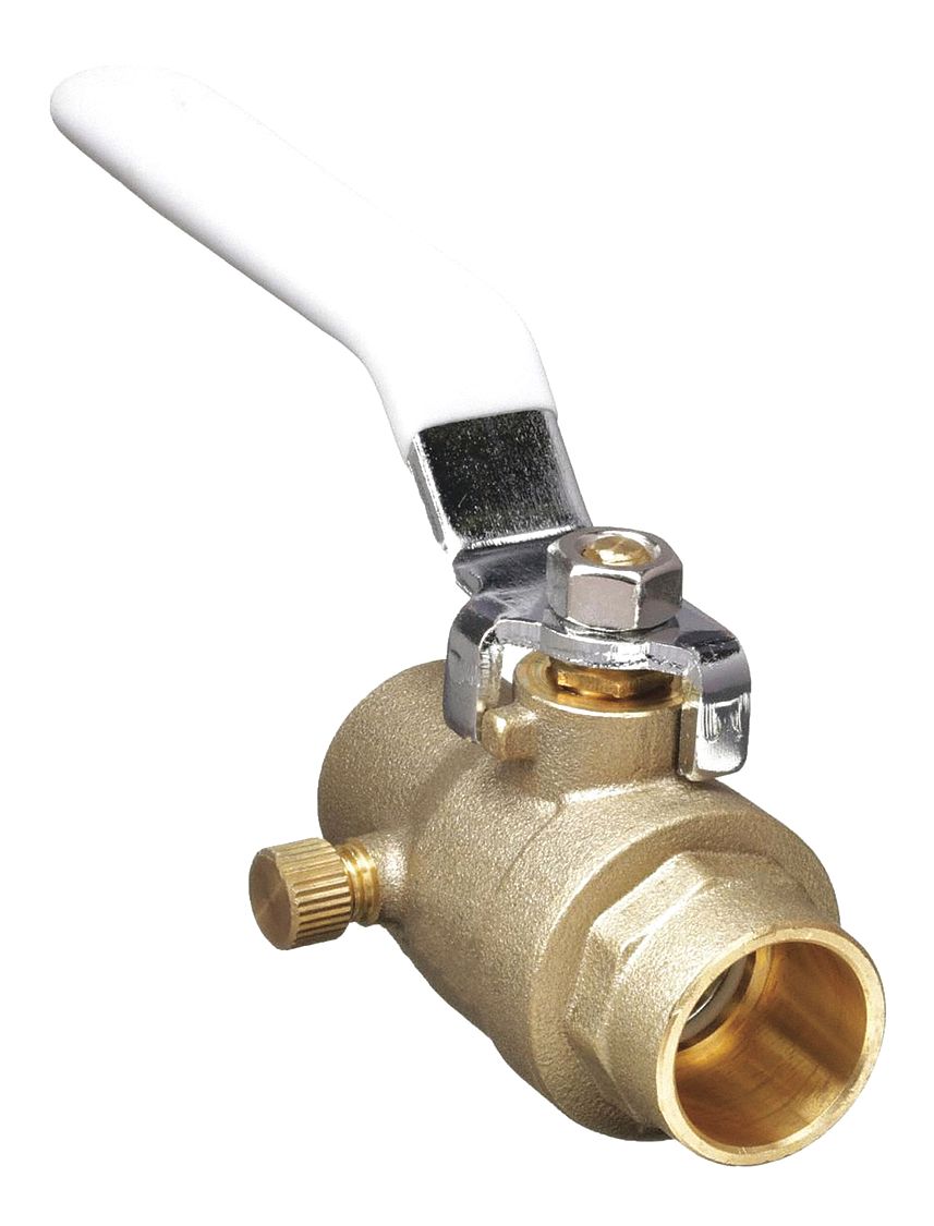 MANUAL TWO-WAY BALL VALVE: ¾ IN PIPE, SWEAT X SWEAT, BRASS, 600 PSI MAX. OP PRESSURE