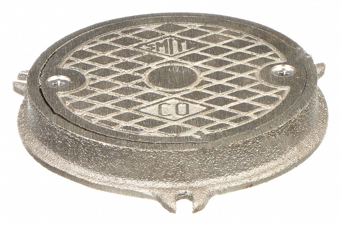 FLOOR CLEANOUT: 5½ IN OVERALL DIAMETER, ¾ IN H, NICKEL BRONZE, TAN