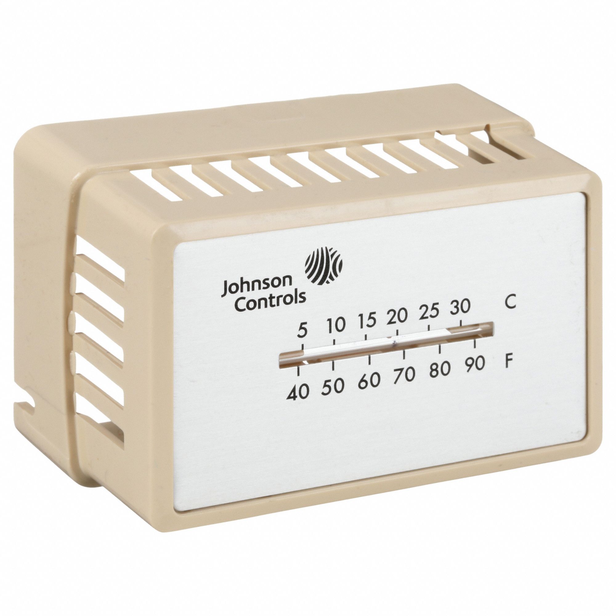 Thermostat Cover: For Johnson Controls T-4000, Cover with Thermometer Window and Logo, T-4000-2140